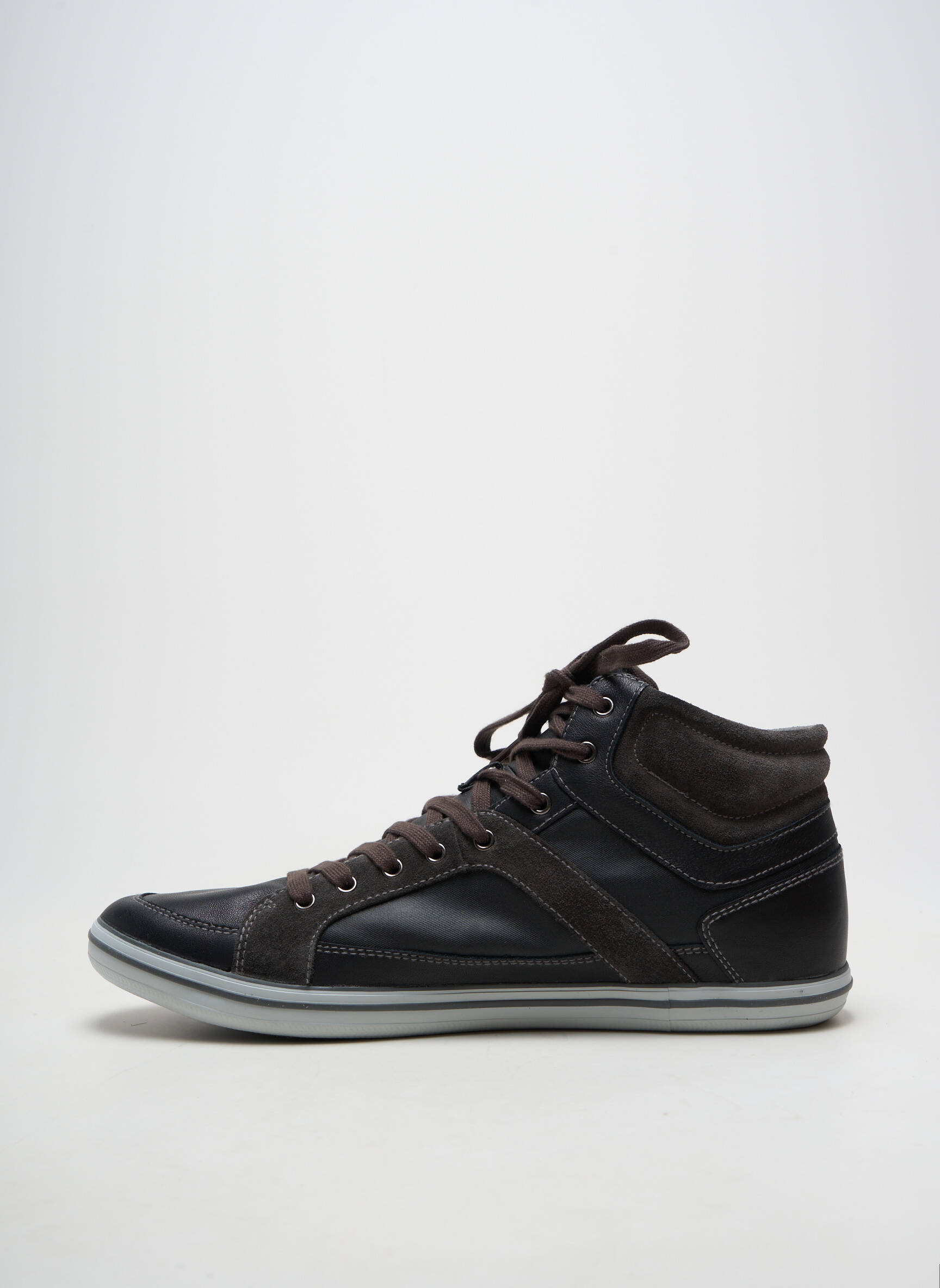Baskets matière lisse bout rond gris GEOX homme