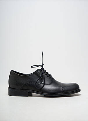 Derbies matière lisse talon bas noir PRATIK homme