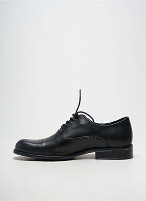 Derbies matière lisse talon bas noir PRATIK homme