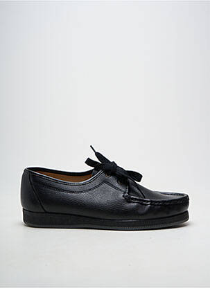 Chaussures bâteau matière lisse bout rond noir LUXAT homme
