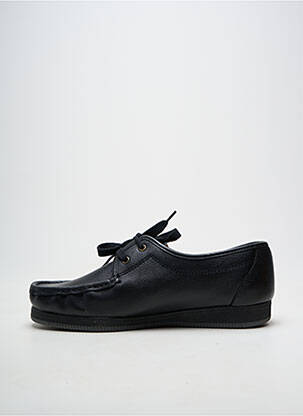 Chaussures bâteau matière lisse bout rond noir LUXAT homme