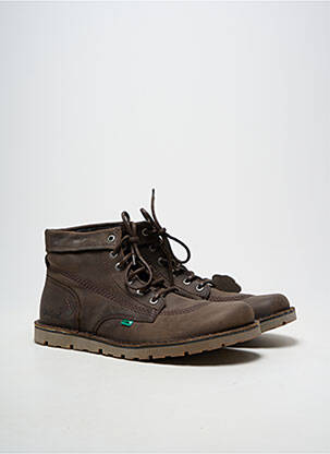 Bottines/boots matière lisse bout rond marron KICKERS homme
