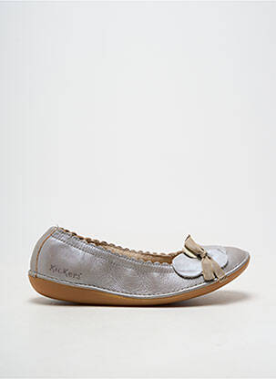 Ballerines tissage satiné talon plat jusqu'à 3cm argent KICKERS femme