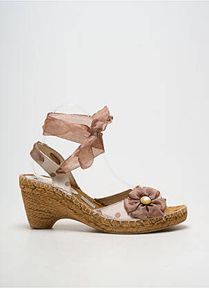 Sandales/nu pieds semi compensé talon de 7 à 9cm beige TONI PONS femme