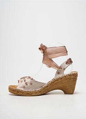 Sandales/nu pieds semi compensé talon de 7 à 9cm beige TONI PONS femme
