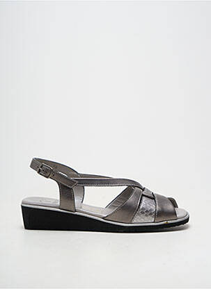 Sandales/nu pieds semi compensé talon plat jusqu'à 3cm argent MARCO femme