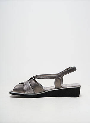 Sandales/nu pieds semi compensé talon plat jusqu'à 3cm argent MARCO femme