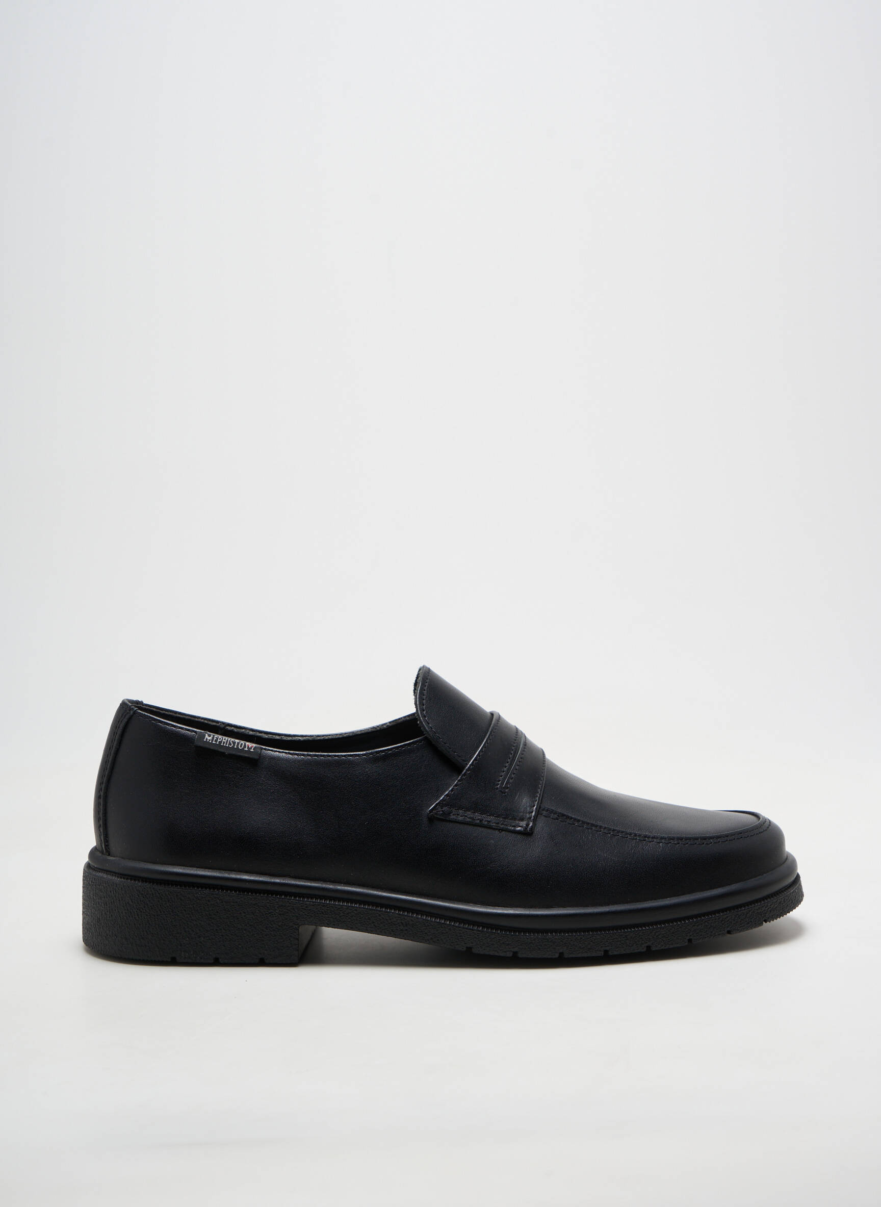 Mocassins matière lisse talon bas noir MEPHISTO homme