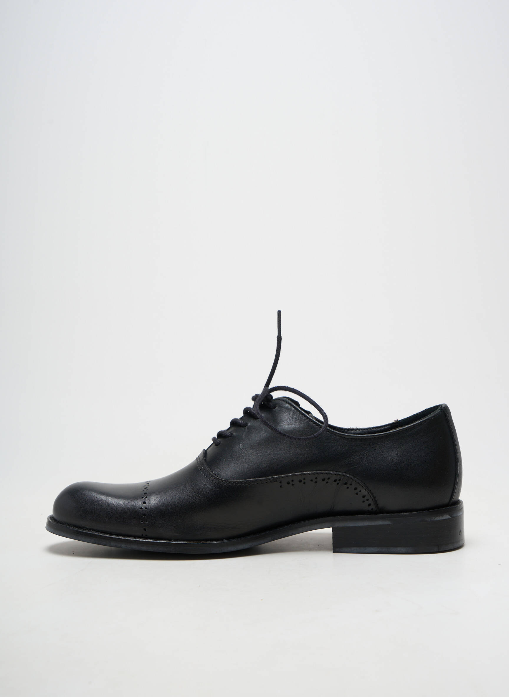 Derbies matière lisse talon bas noir PRATIK homme