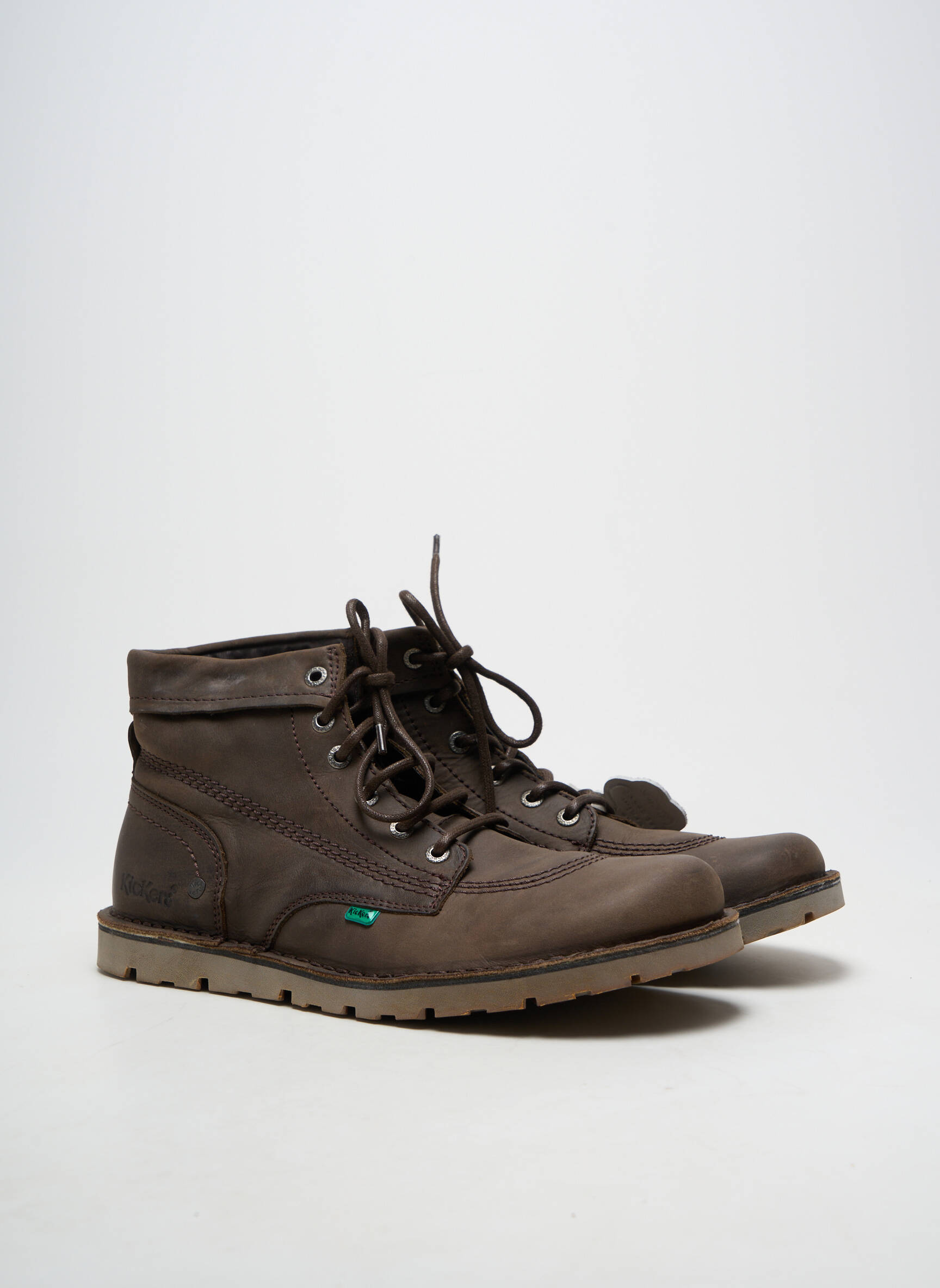 Bottines/boots matière lisse bout rond marron KICKERS homme