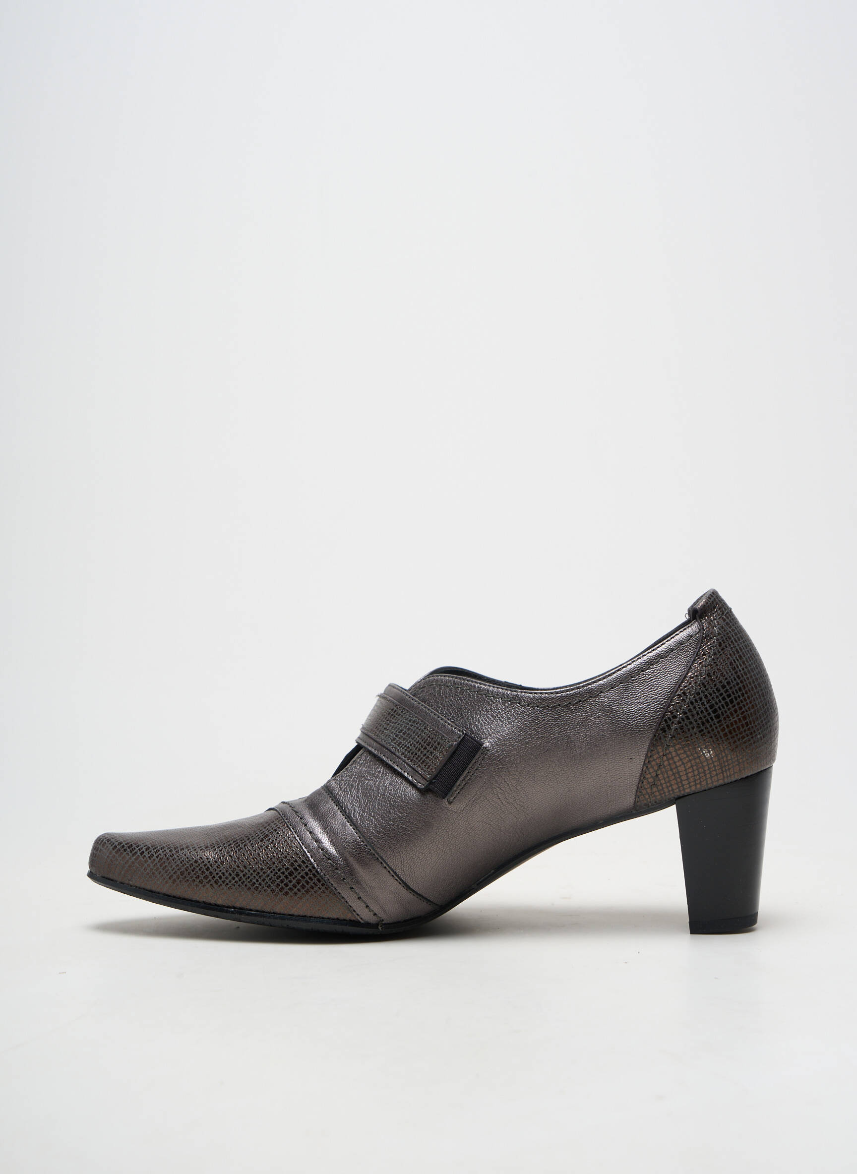 Escarpins matière lisse talon de 4 à 6cm gris ARTIKA SOFT femme