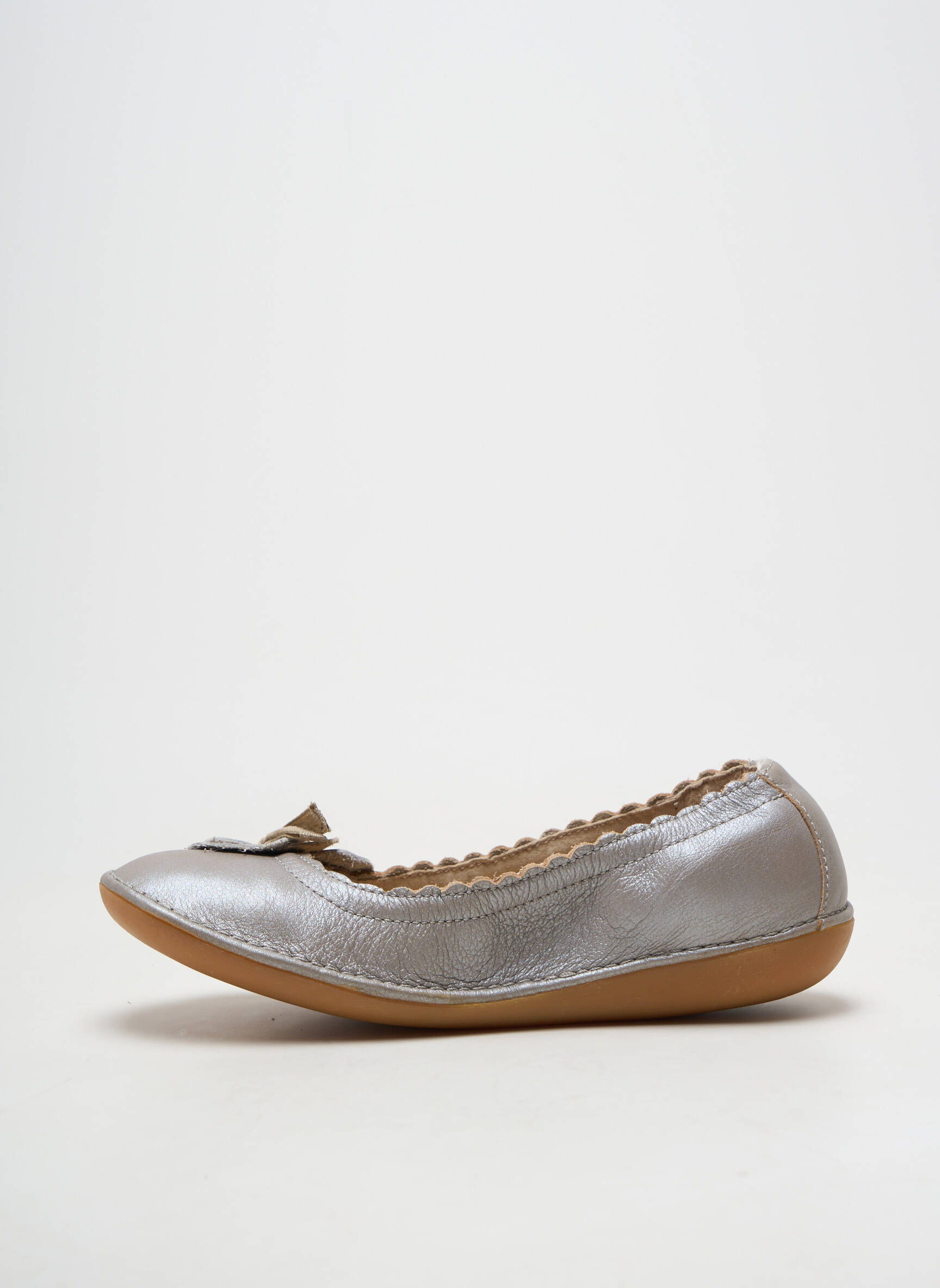 Ballerines tissage satiné talon plat jusqu'à 3cm argent KICKERS femme