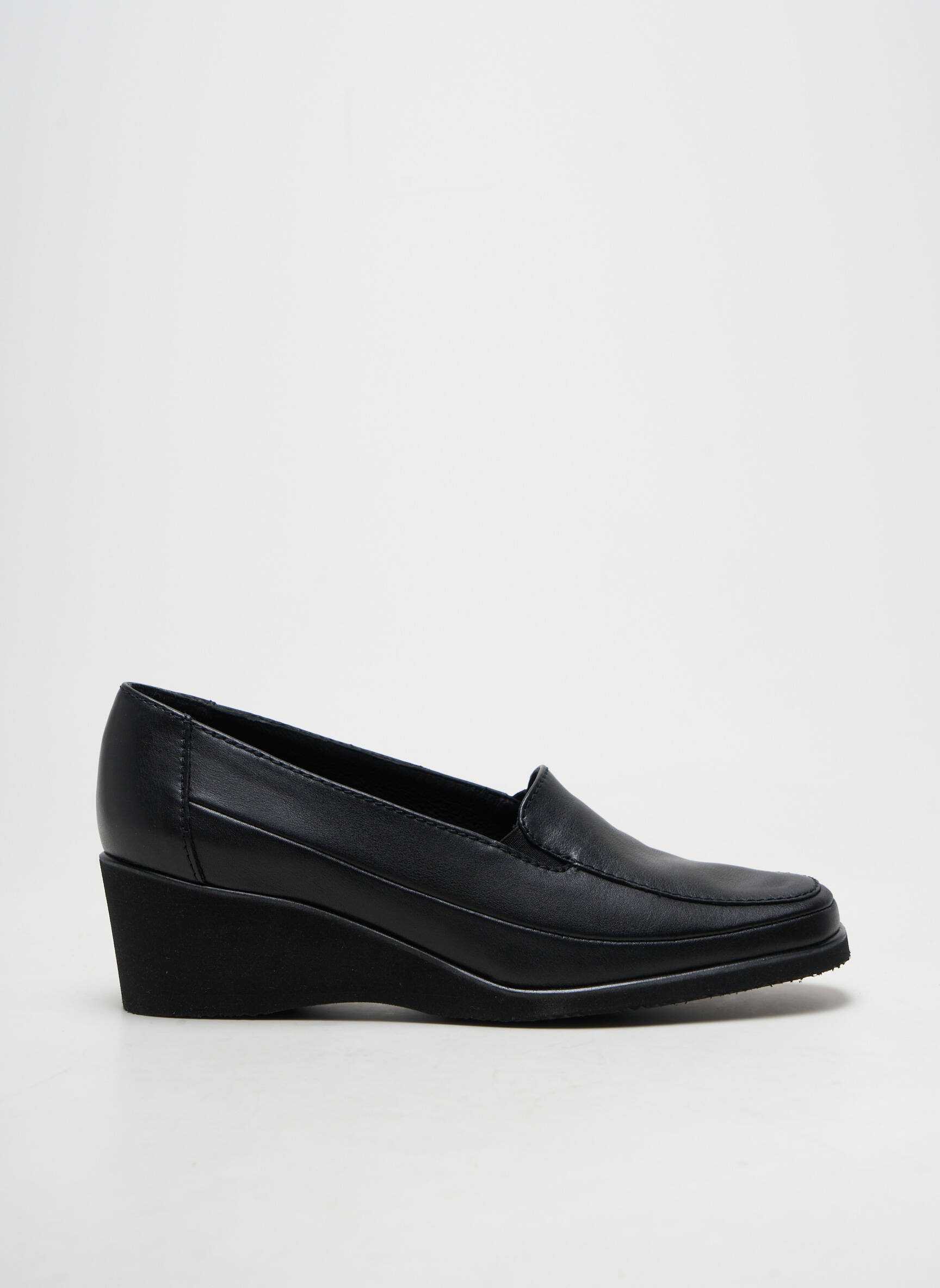Mocassins matière lisse talon de 4 à 6cm noir MARCO femme