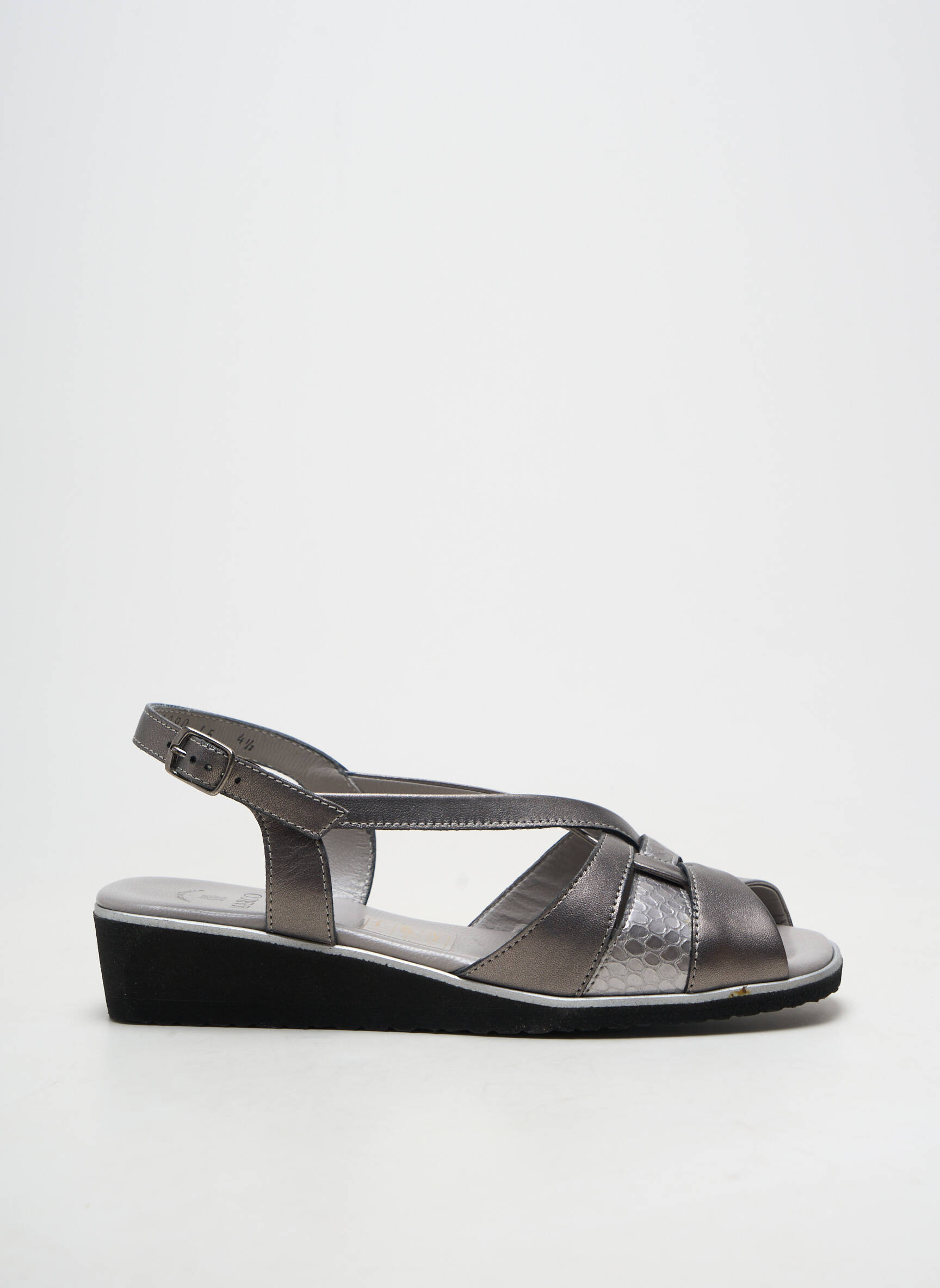 Sandales/nu pieds semi compensé talon plat jusqu'à 3cm argent MARCO femme