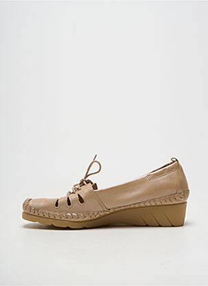 Derbies matière lisse talon plat jusqu'à 3cm beige LUXAT femme