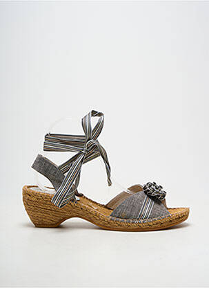Sandales/nu pieds semi compensé talon de 4 à 6cm gris TONI PONS femme