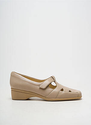 Mocassins matière lisse talon de 4 à 6cm beige MARCO femme