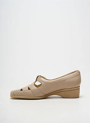 Mocassins matière lisse talon de 4 à 6cm beige MARCO femme