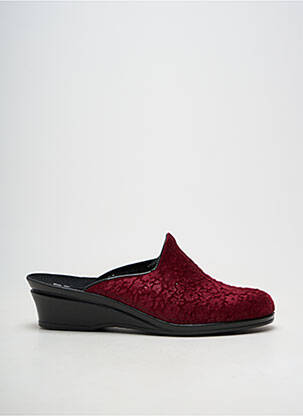 Chaussons/pantoufles semi compensé talon de 4 à 6cm rouge ROHDE femme