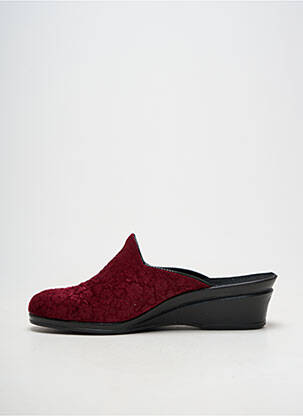 Chaussons/pantoufles semi compensé talon de 4 à 6cm rouge ROHDE femme
