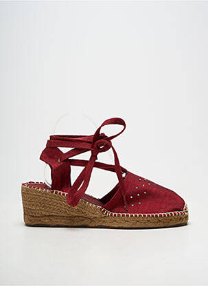 Espadrilles fermeture lacets talon de 4 à 6cm rouge TONI PONS femme