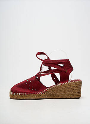 Espadrilles fermeture lacets talon de 4 à 6cm rouge TONI PONS femme