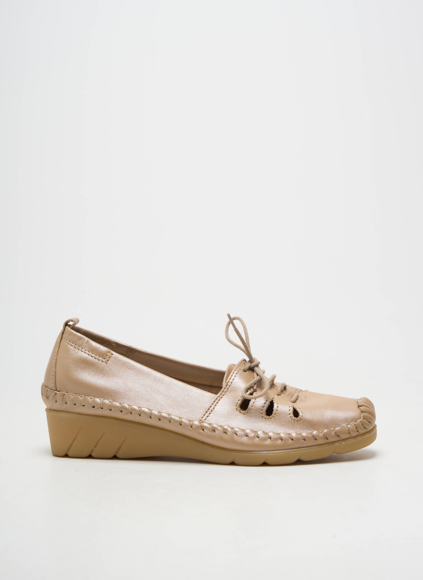 Derbies matière lisse talon plat jusqu'à 3cm beige LUXAT femme