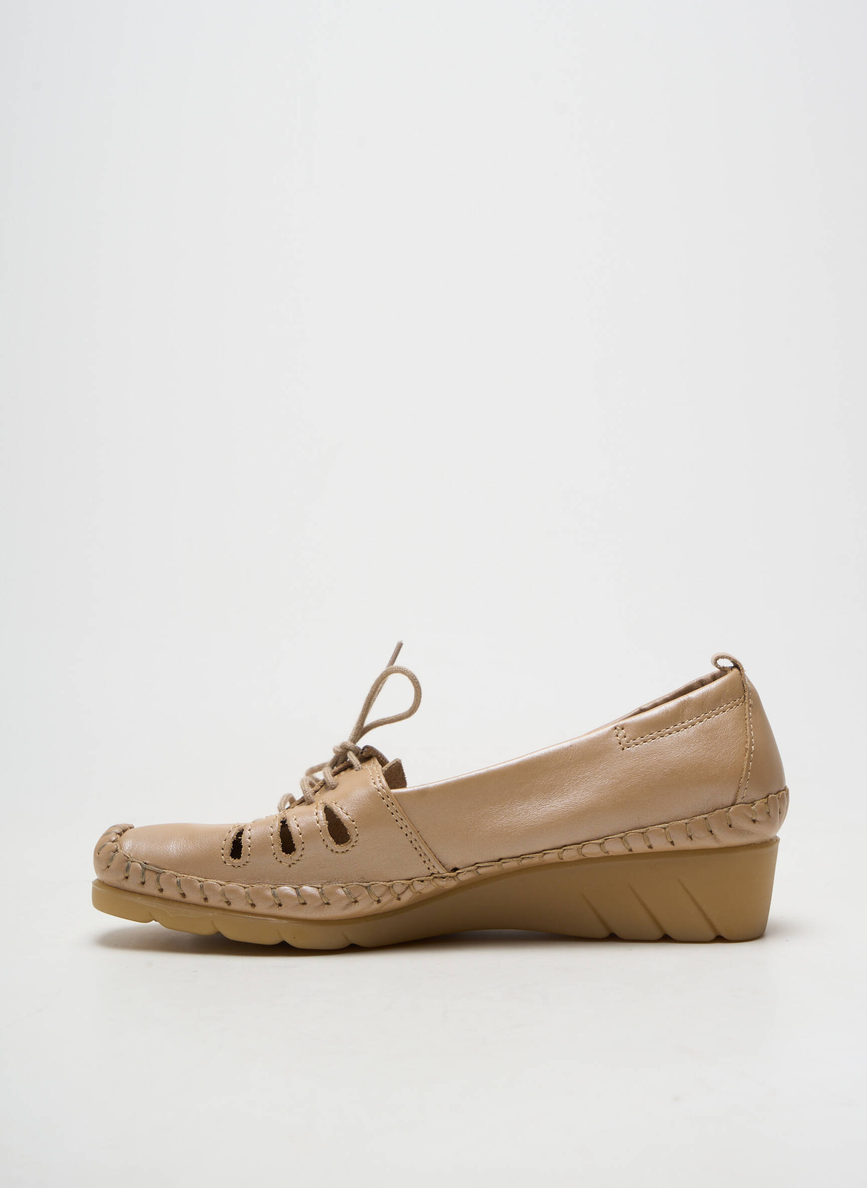 Derbies matière lisse talon plat jusqu'à 3cm beige LUXAT femme