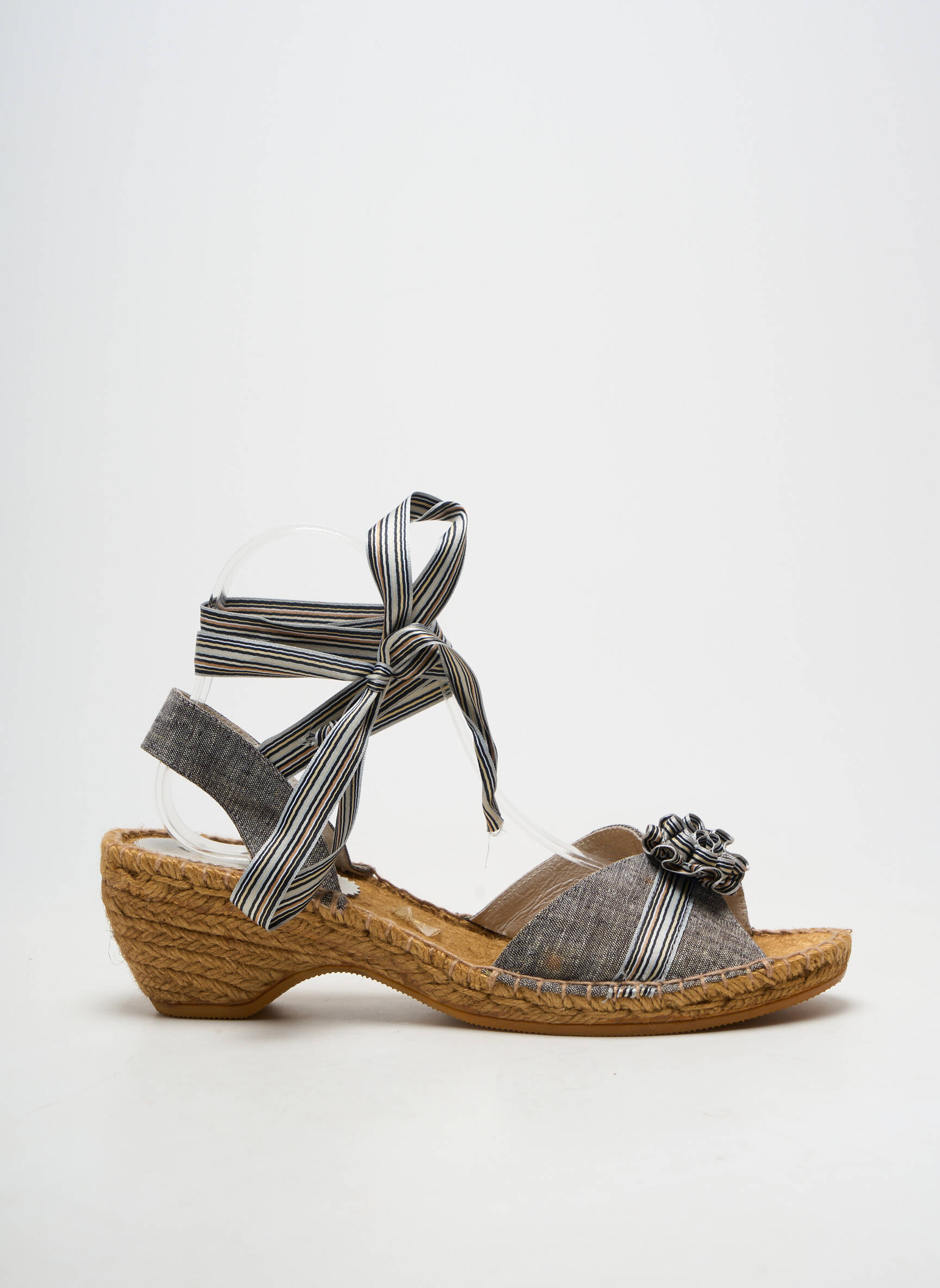 Sandales/nu pieds semi compensé talon de 4 à 6cm gris TONI PONS femme