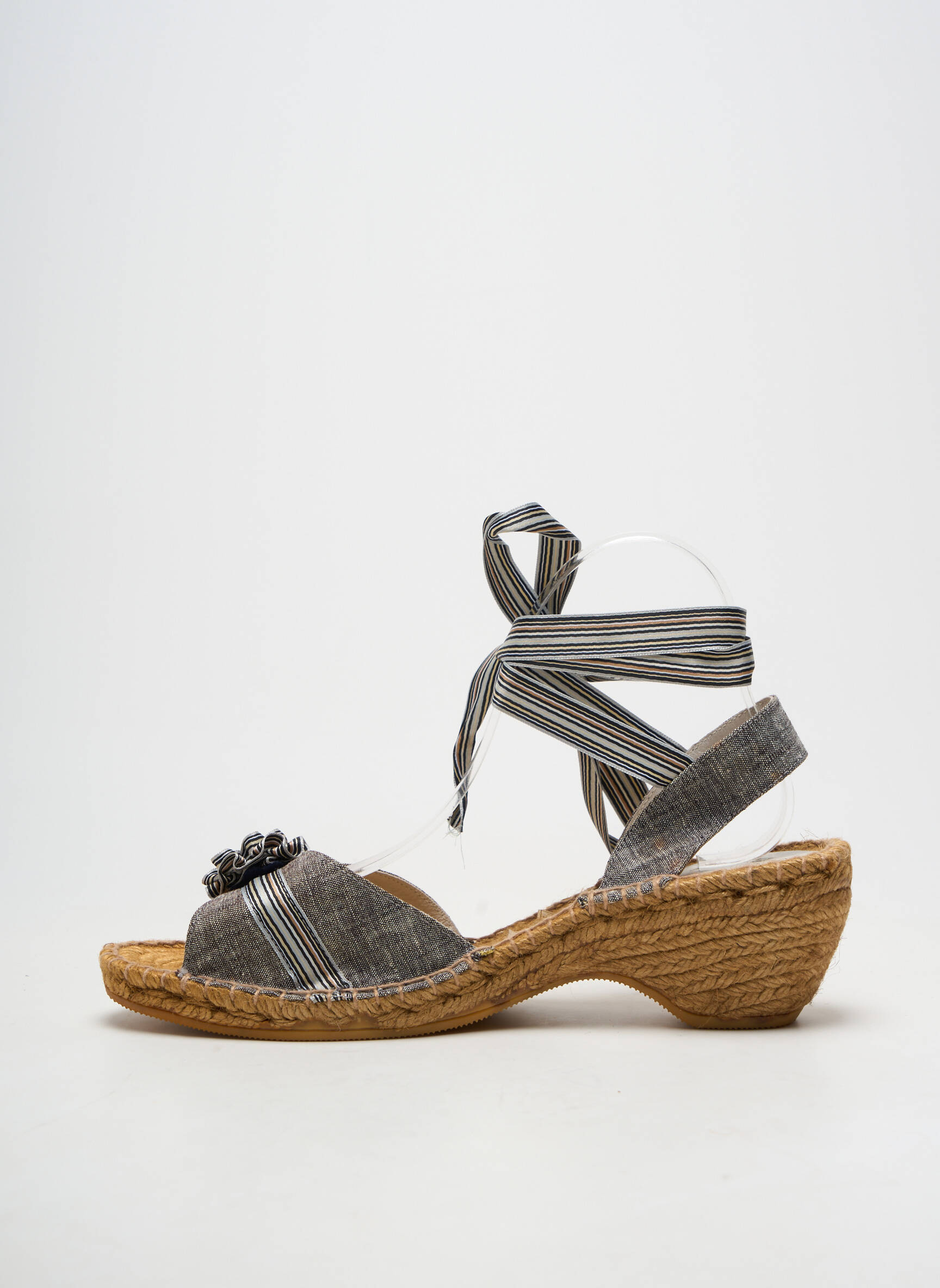 Sandales/nu pieds semi compensé talon de 4 à 6cm gris TONI PONS femme