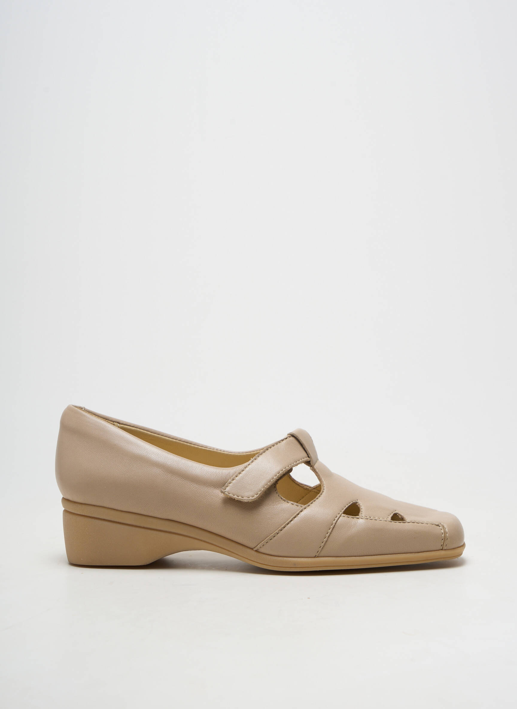 Mocassins matière lisse talon de 4 à 6cm beige MARCO femme