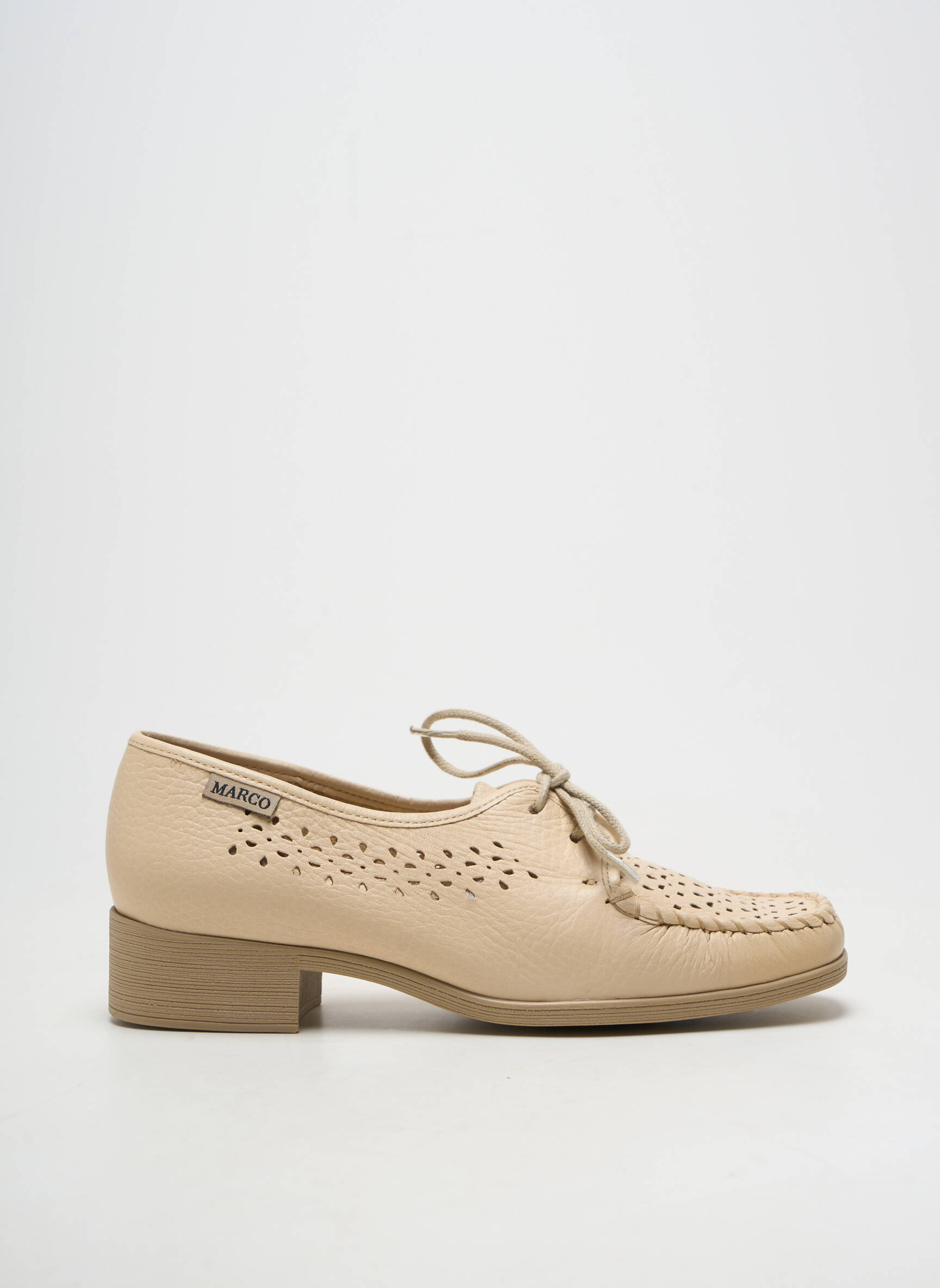 Derbies matière lisse talon plat jusqu'à 3cm beige MARCO femme