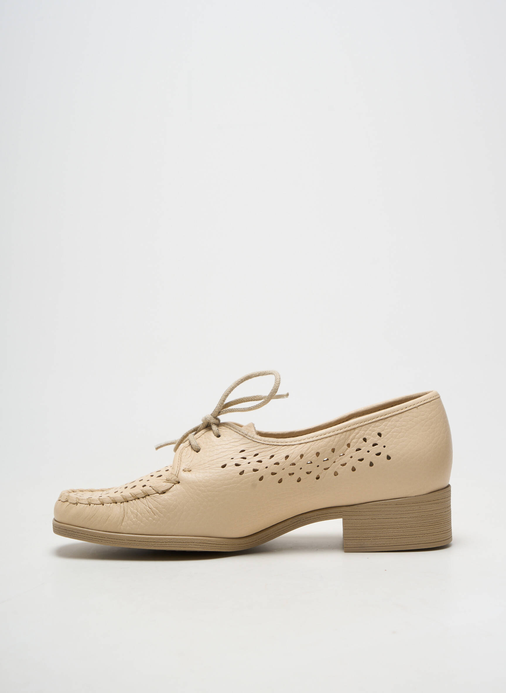 Derbies matière lisse talon plat jusqu'à 3cm beige MARCO femme