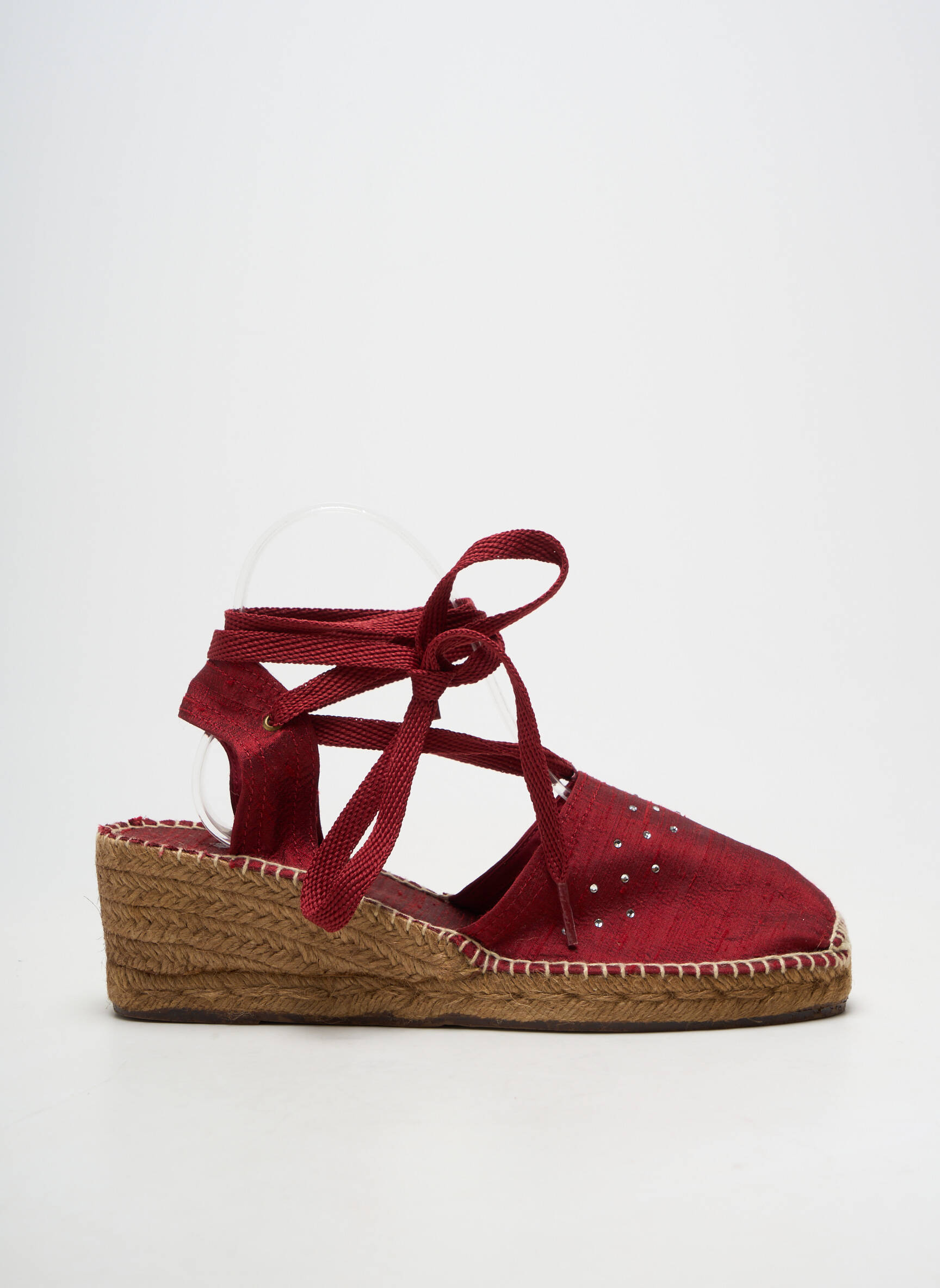 Espadrilles fermeture lacets talon de 4 à 6cm rouge TONI PONS femme