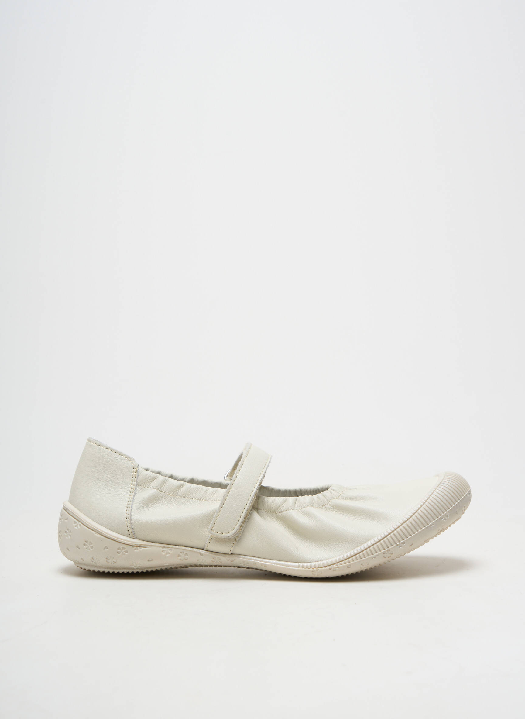 Ballerines fermeture scratch talon plat jusqu'à 3cm blanc BELLAMY femme
