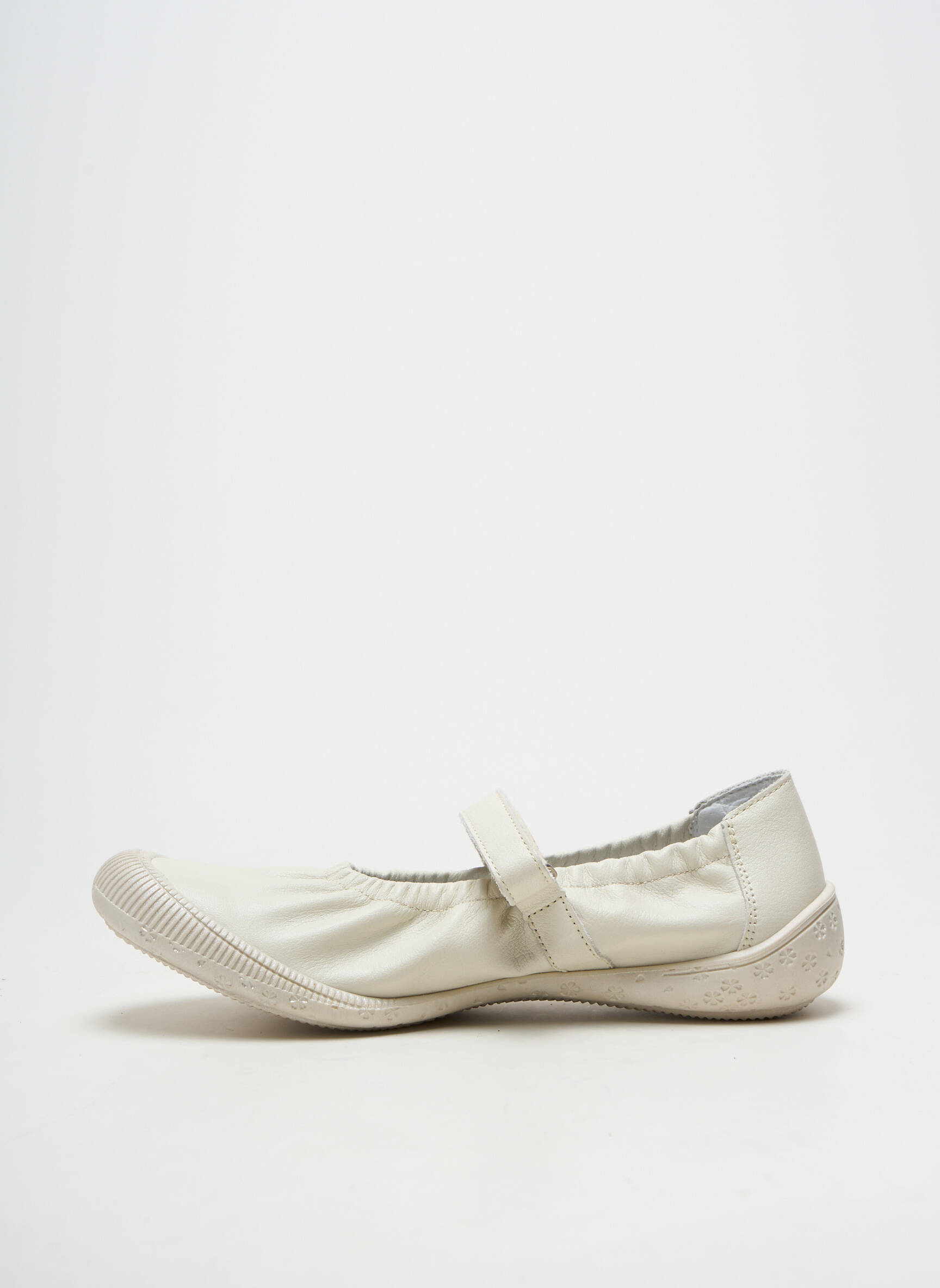 Ballerines fermeture scratch talon plat jusqu'à 3cm blanc BELLAMY femme