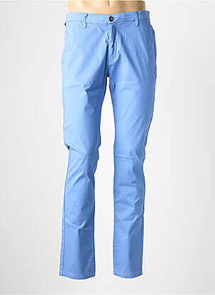Pantalon chino tissage popeline taille normale bleu fonce EUROPANN homme