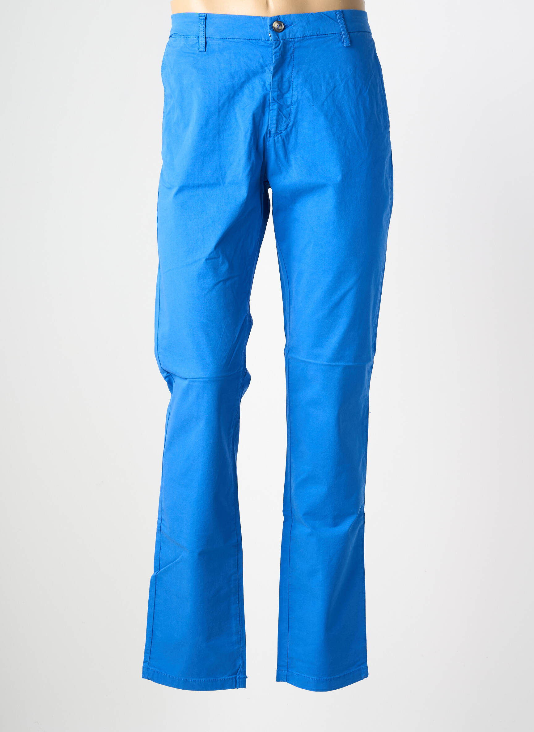 Pantalon chino tissage popeline taille normale bleu fonce EUROPANN homme