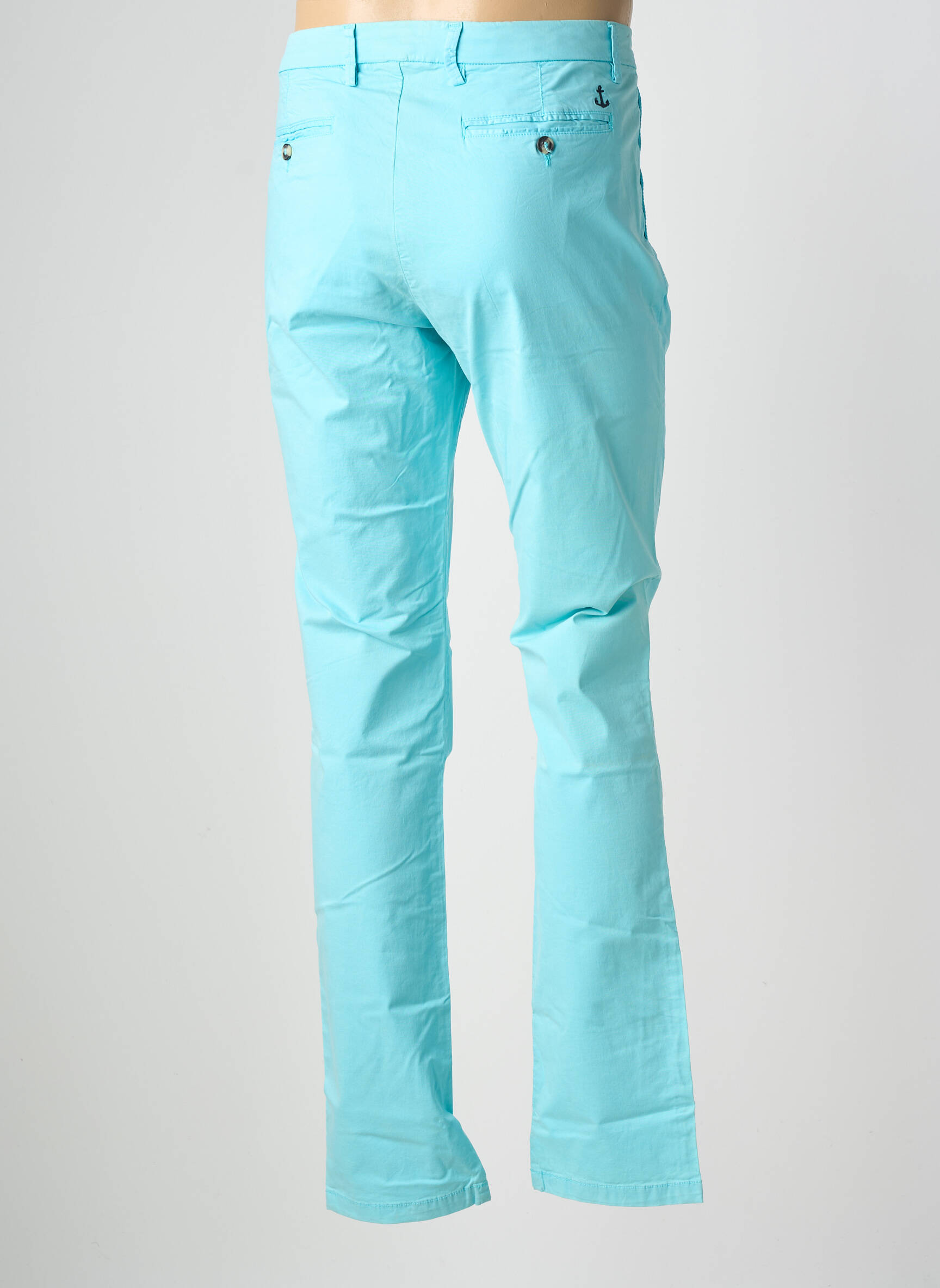 Pantalon chino stretch taille normale bleu EUROPANN homme