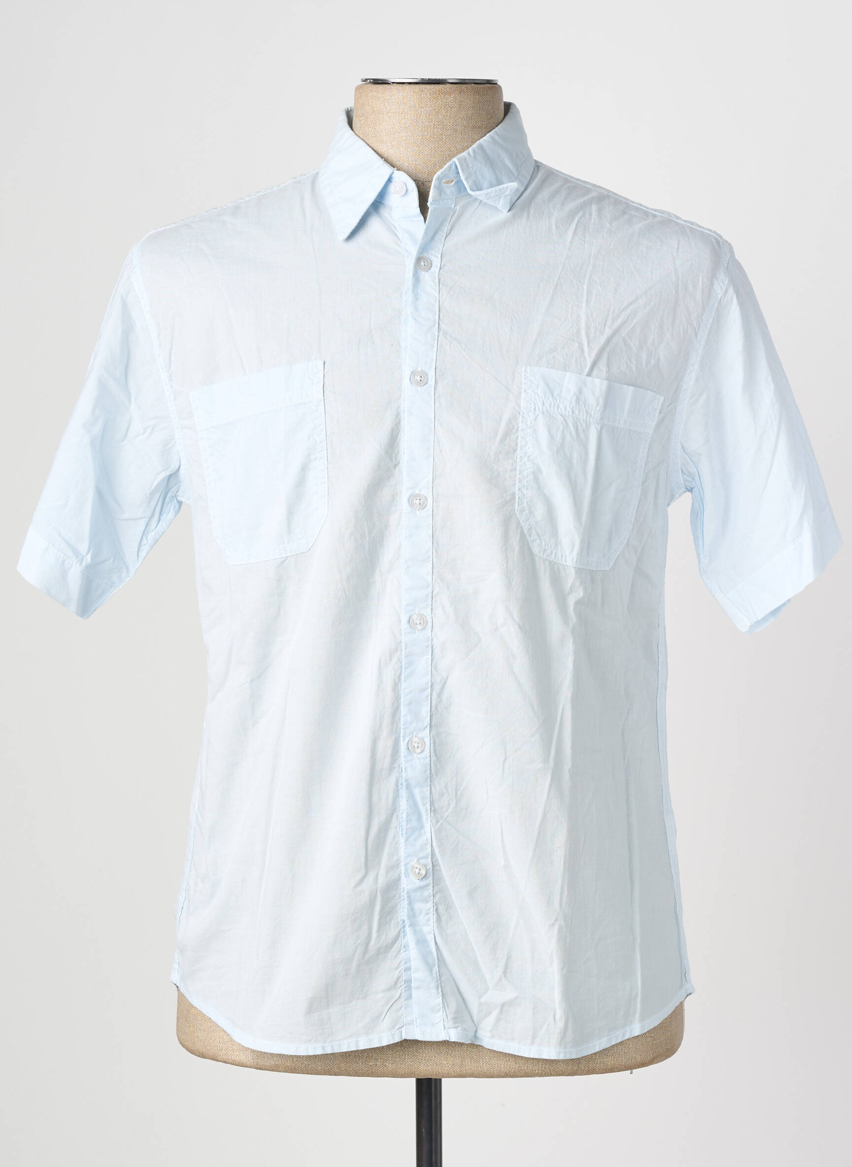 Chemise manches courtes poches bleu clair EUROPANN homme