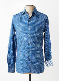Chemise manches longues imprimé fantaisie bleu EUROPANN homme