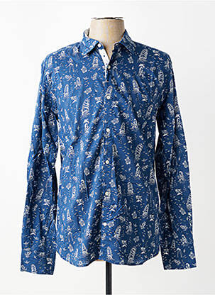 Chemise manches longues imprimé fantaisie bleu EUROPANN homme