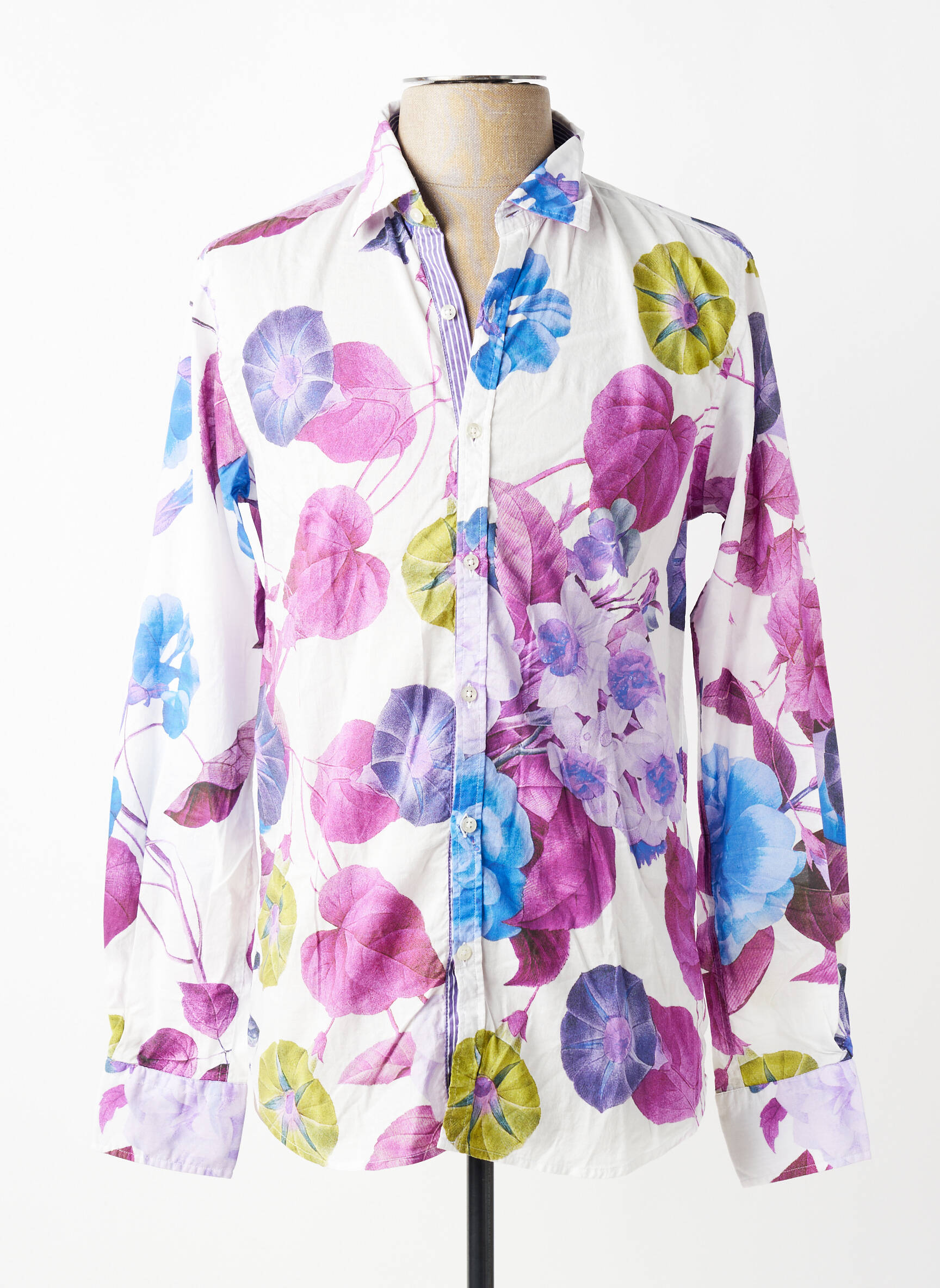 Chemise manches longues imprimé fleurs violet EUROPANN homme