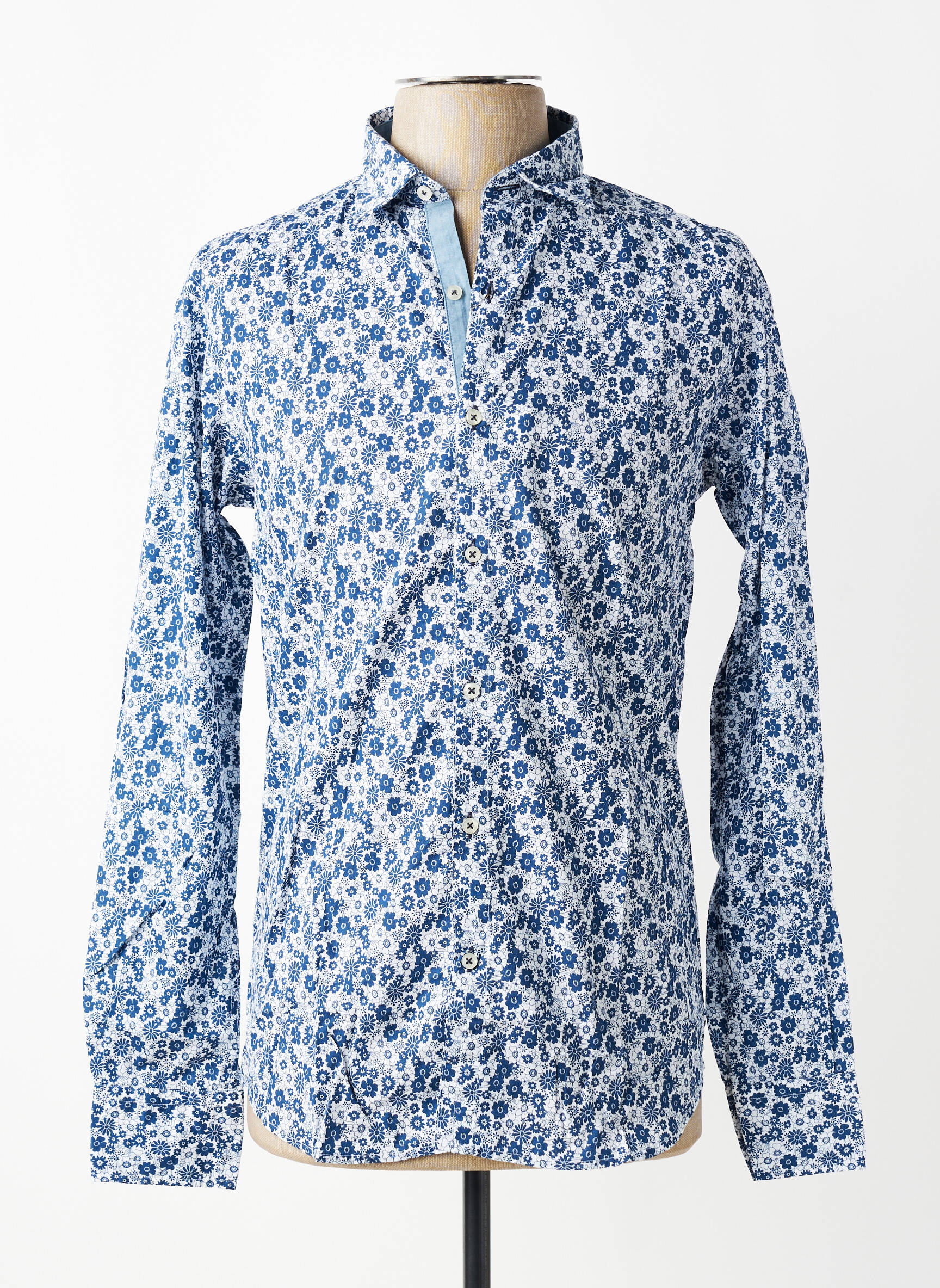 Chemise manches longues coupe cintrée bleu EUROPANN homme