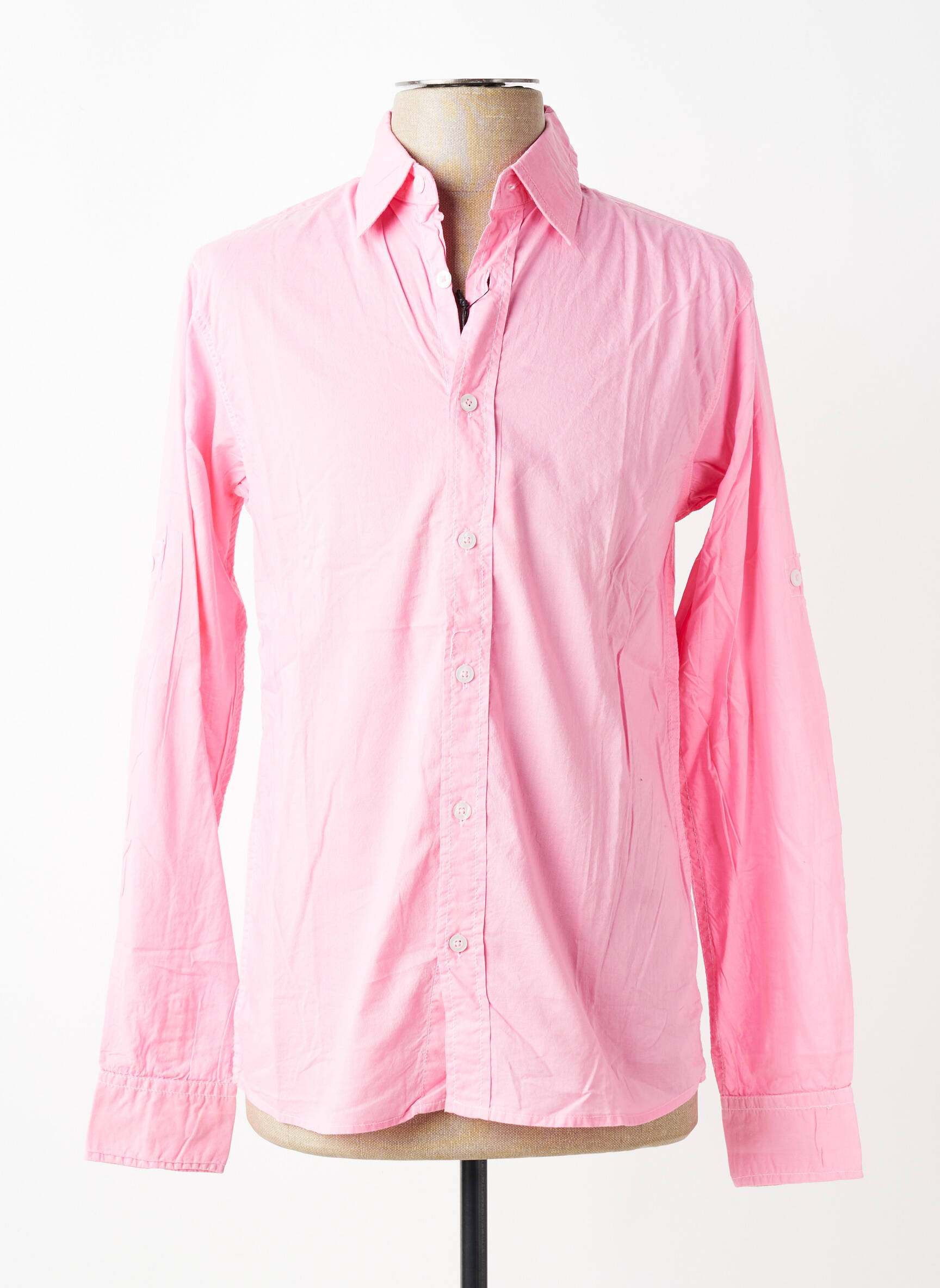 Chemise manches longues coupe cintrée rose EUROPANN homme