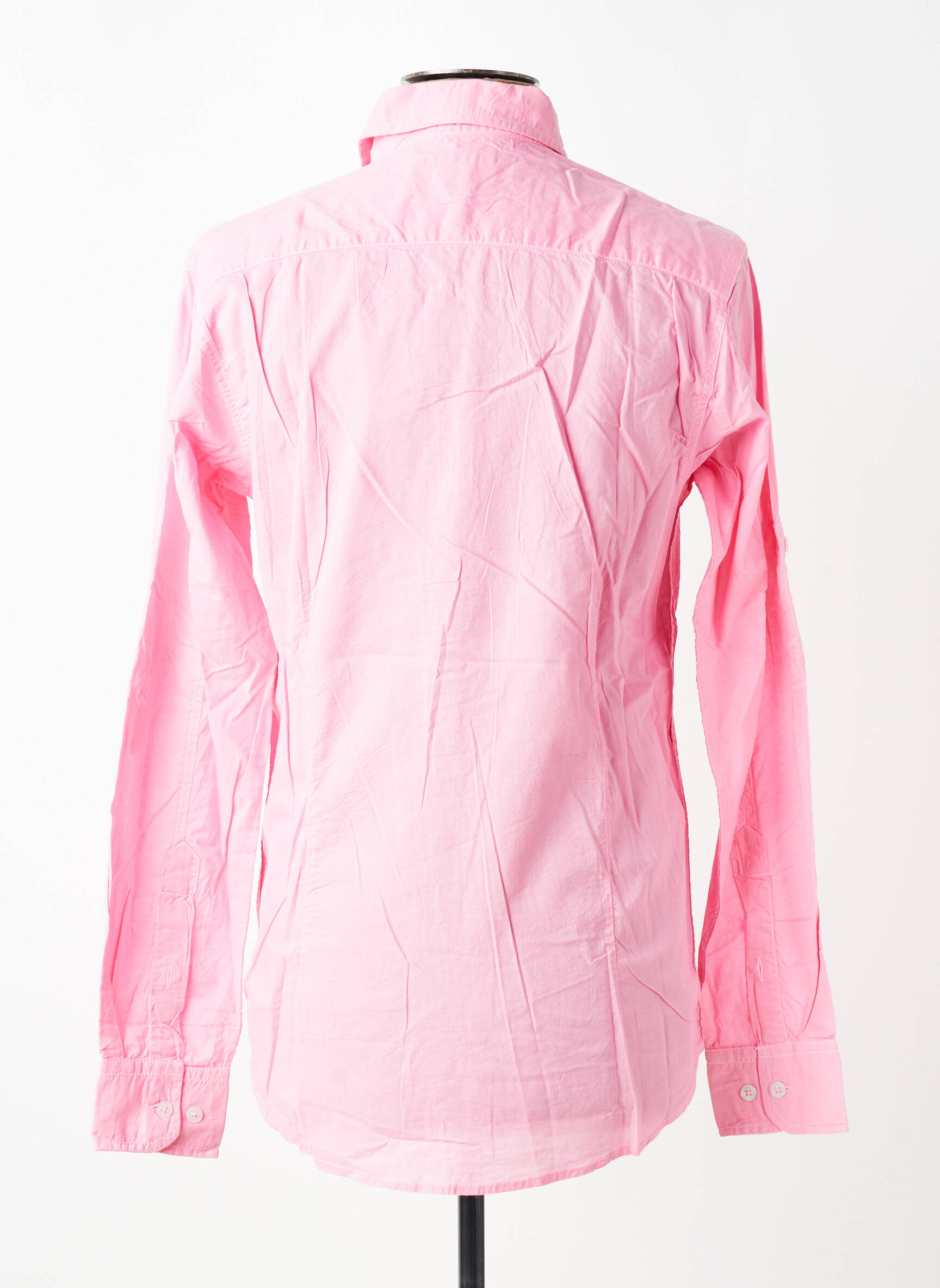 Chemise manches longues coupe cintrée rose EUROPANN homme