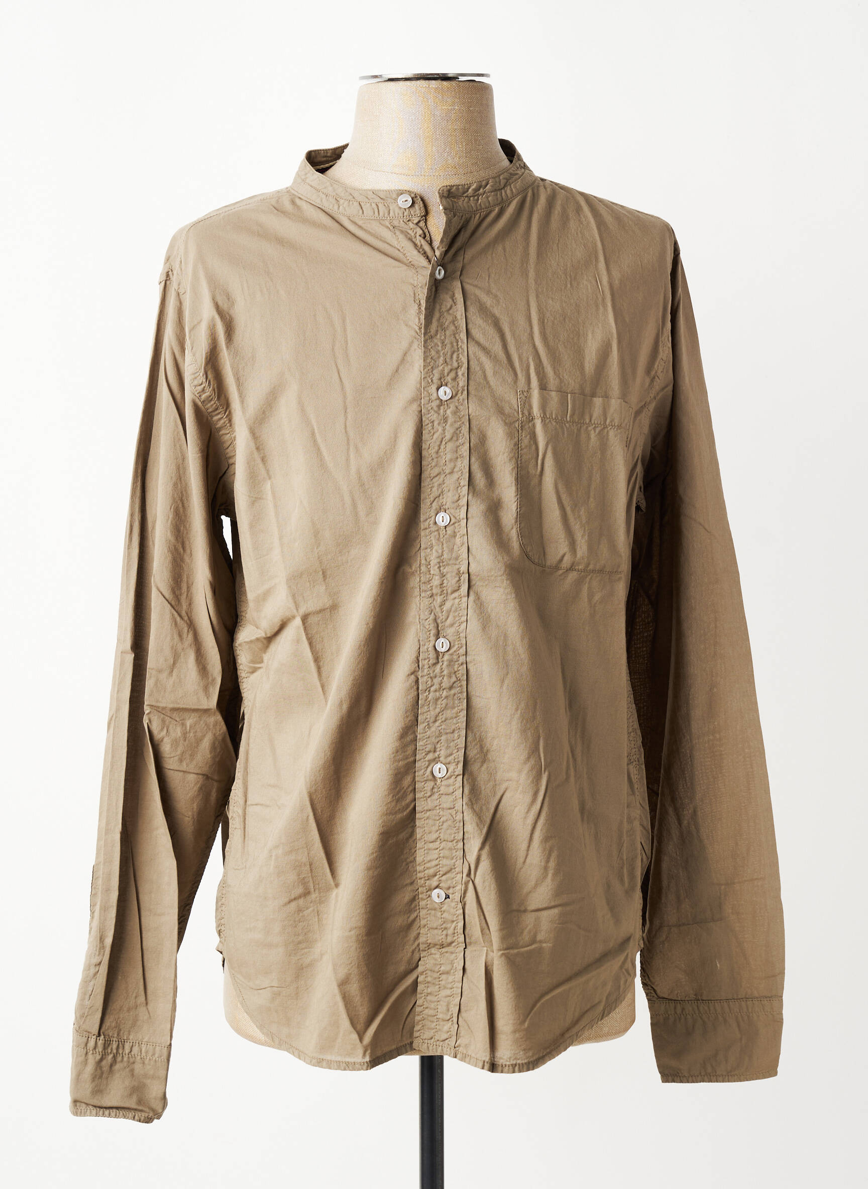 Chemise manches longues poches marron EUROPANN homme