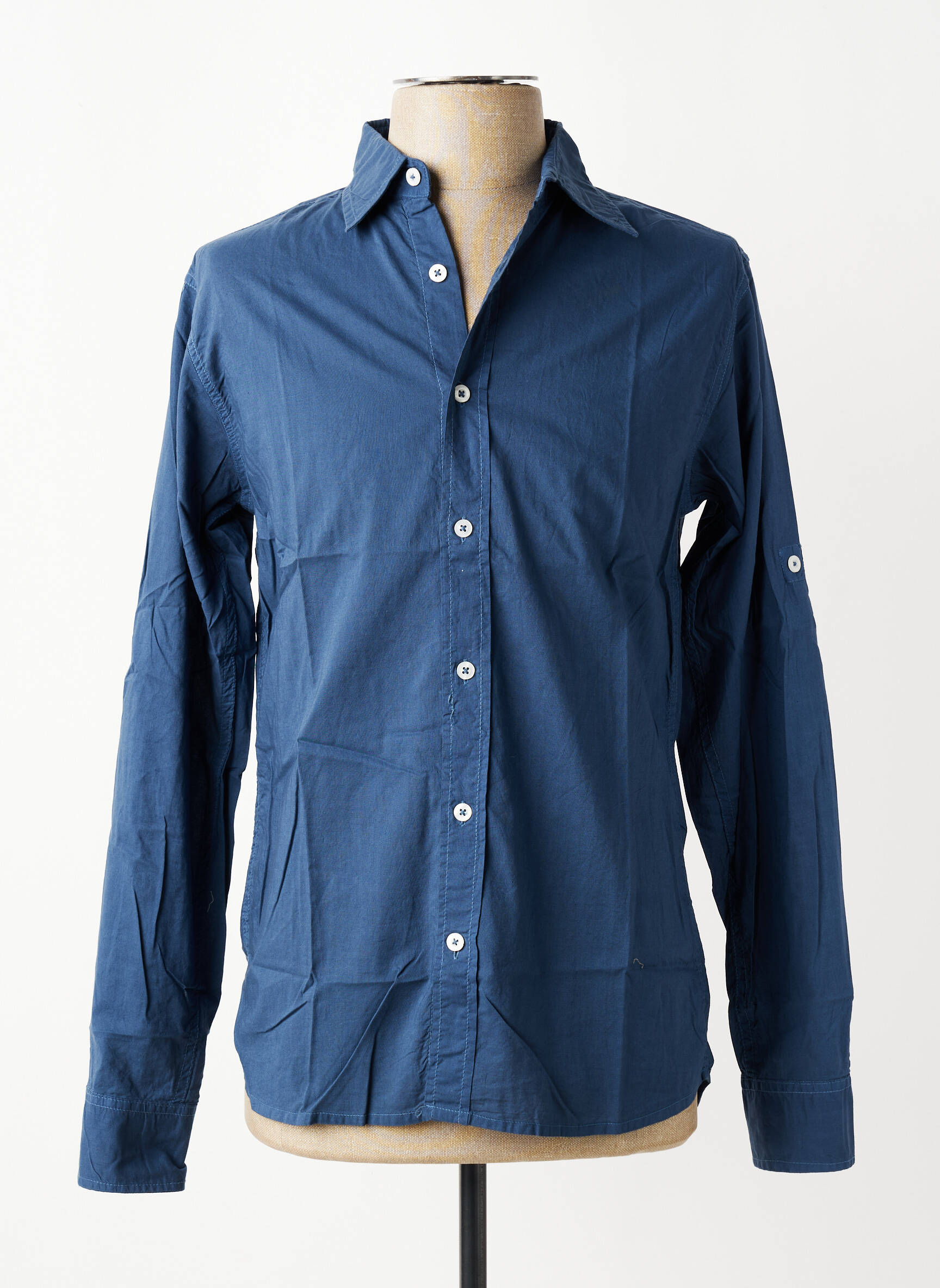 Chemise manches longues coupe cintrée bleu EUROPANN homme