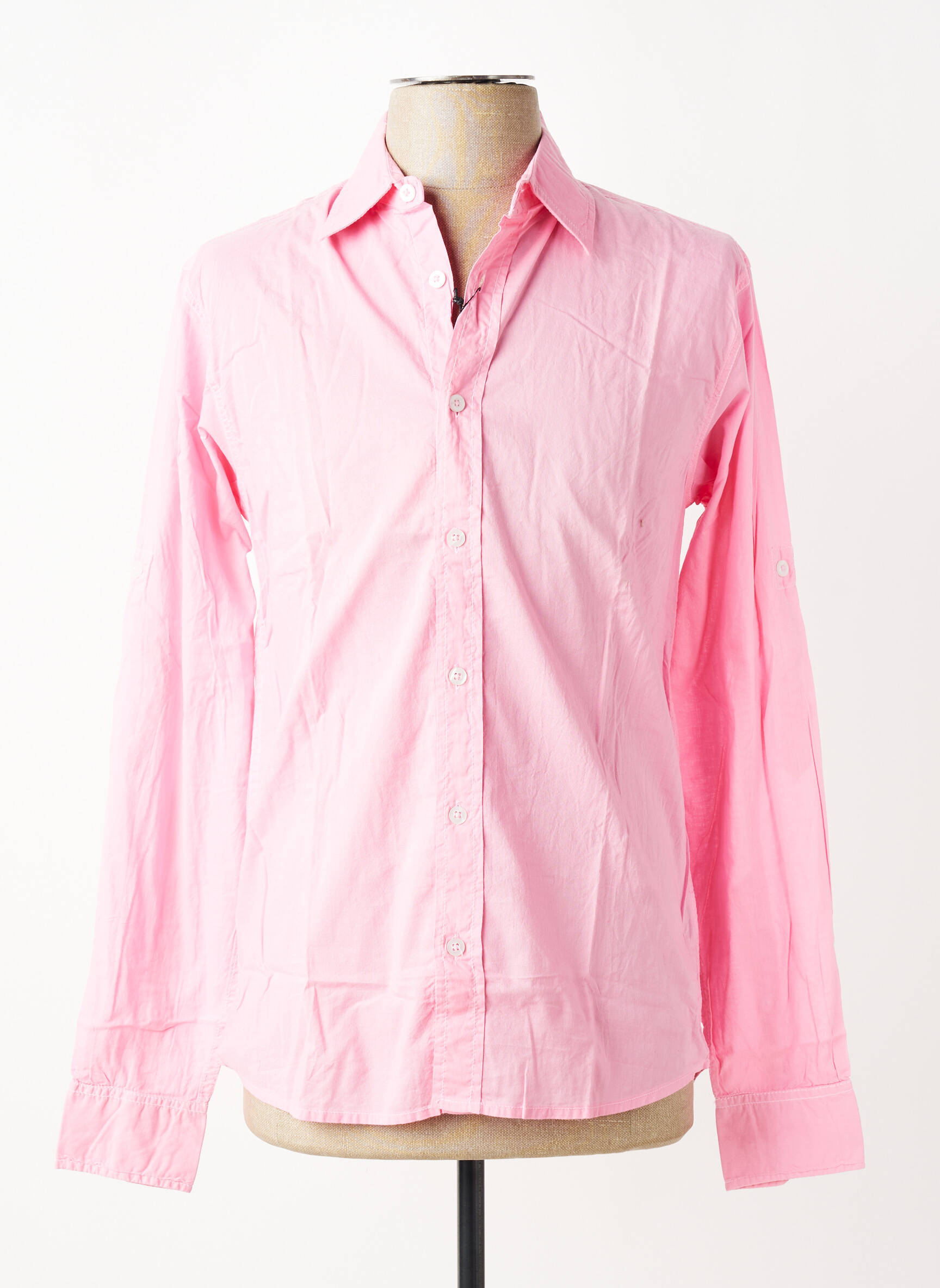 Chemise manches longues coupe cintrée rose EUROPANN homme