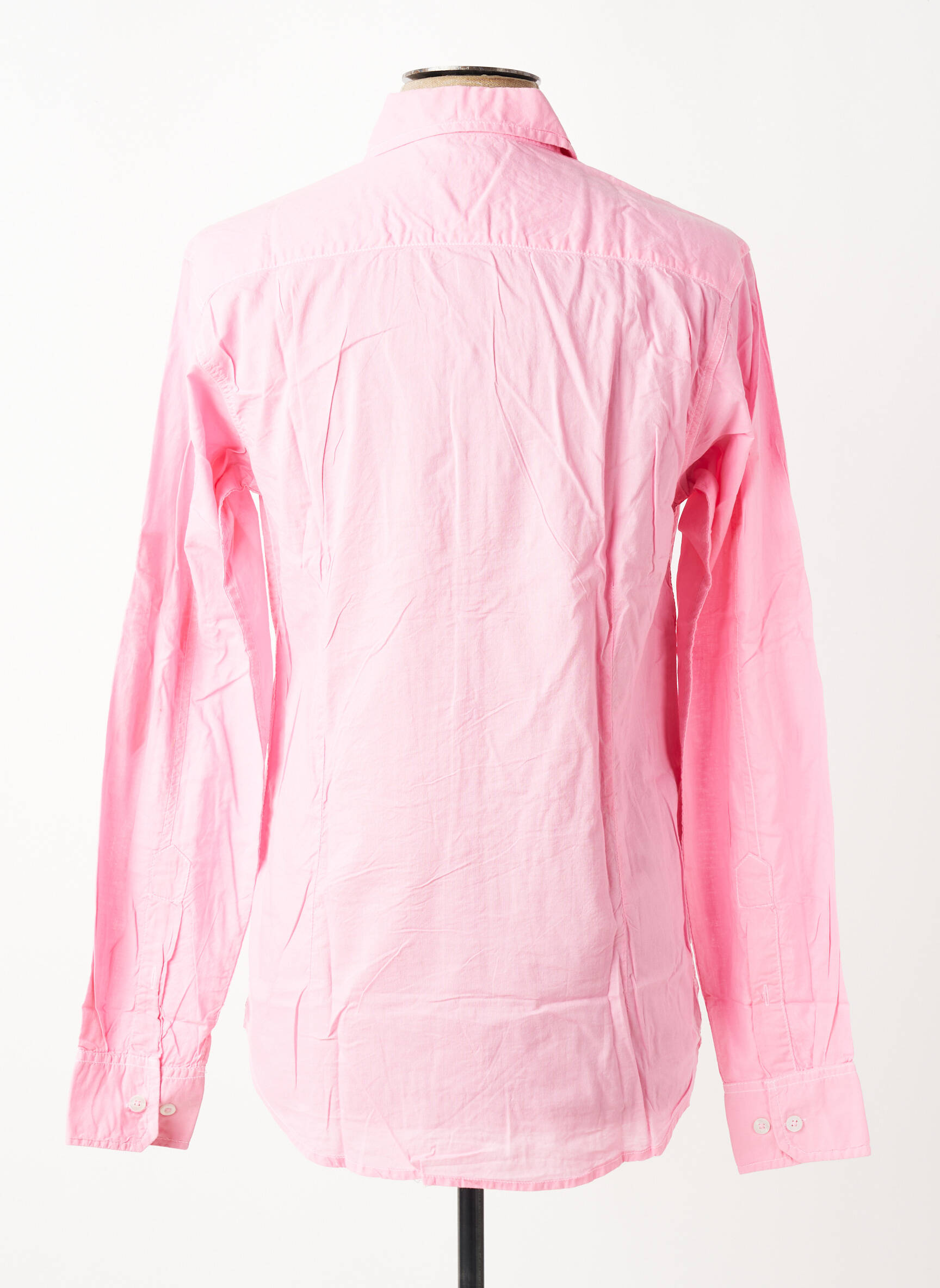 Chemise manches longues coupe cintrée rose EUROPANN homme